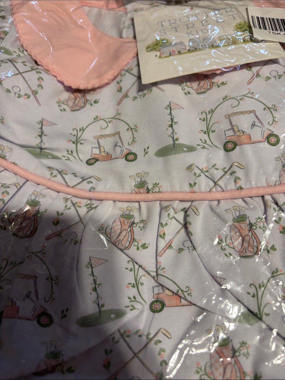 Trotters Kids Pink & White Golf Cart Print Matching Set - Picture 4 of 7